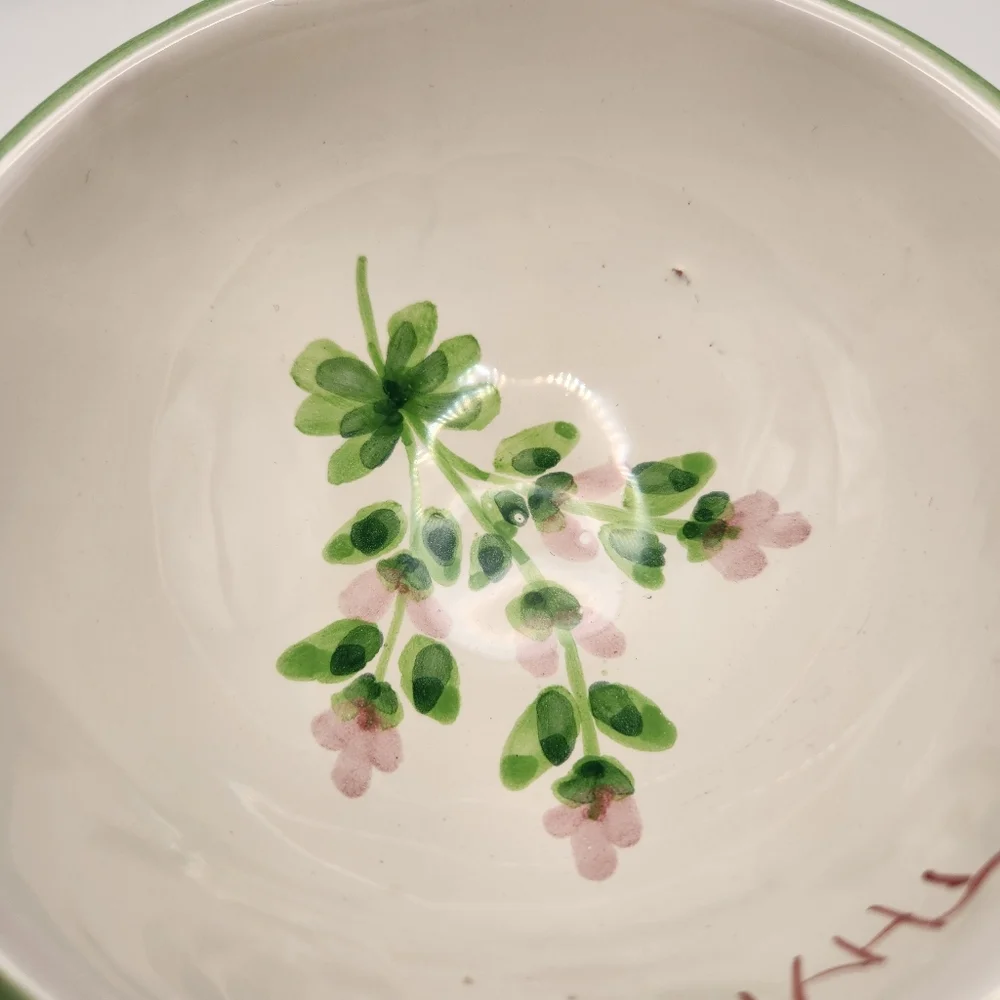 Williams Sonoma Herbs‎ Flora Thyme Pedastal Bowl, Italian Earthenware, Italy